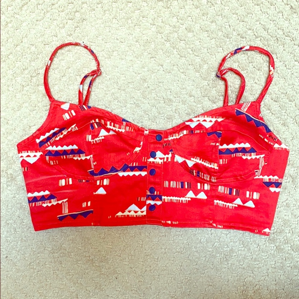 PJK Red Bustier Crop Top